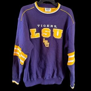 VTG Rare ‘90s LSU Tigers Lee Sport Crewneck Sweatshirt Purple / Gold SZ M